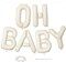 40 Inch Beige OH BABY Foil Balloon for Baby Shower, Large Cream White Oh Baby Balloons Letters with Ribbon, Neutral Ivory Alphabet Oh Baby Balloon Banner Sign for Gender Reveal Backdrop Party Decorations